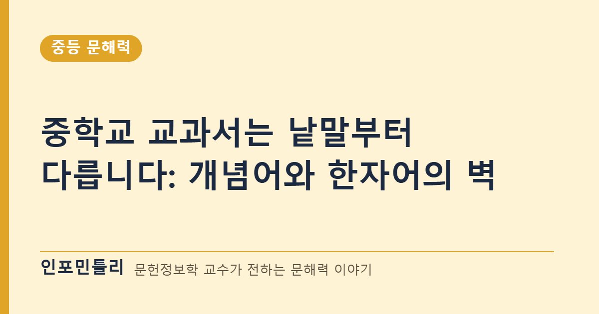 중학교 교과서는 낱말부터 다릅니다: 개념어와 한자어의 벽